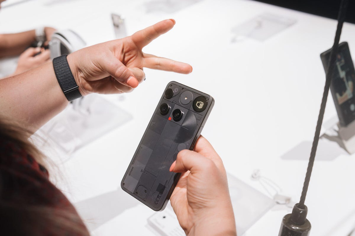 Image of a Nothing phone being used