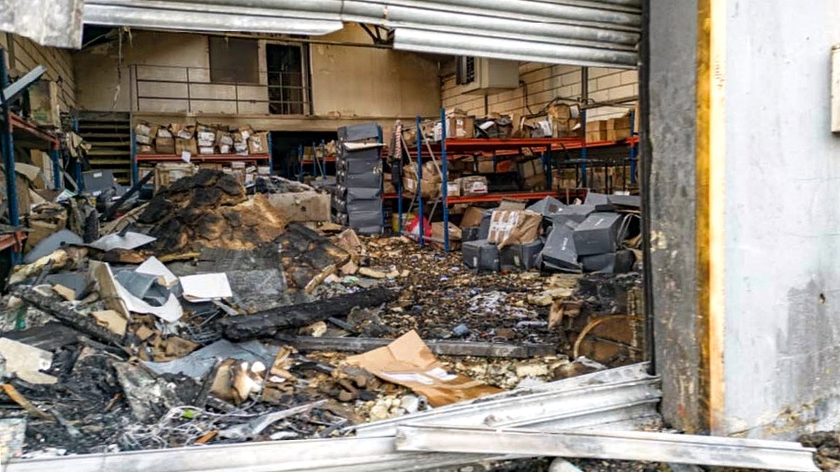 A damaged warehouse