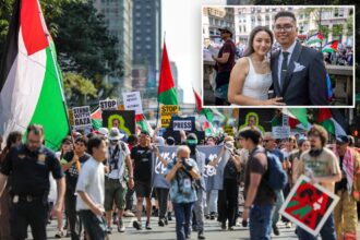 Couple gets married in midst of wild anti-Israel protest in NYC: ‘Nothing can stop love’