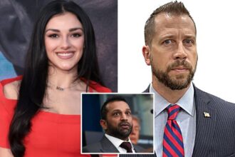 Kash Patel’s girlfriend sues podcaster for claiming she’s Israeli spy who lured FBI chief in ‘honeypot’ operation