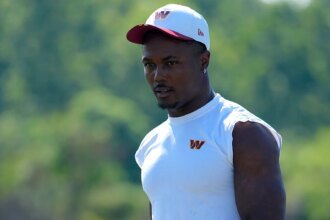 Commanders head coach Dan Quinn reacts to Terry McLaurin’s trade request