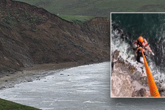Hikers rescued by helicopter from remote beach after rising tides cut off their only way out
