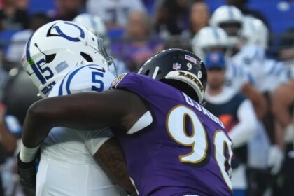 Colts quarterback Anthony Richardson exits first preseason game with injury after Ravens sack