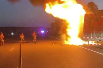 Vegan firefighter hoses down burning tractor-trailer carrying 40,000 pounds of ribeye steaks: ‘Total loss’