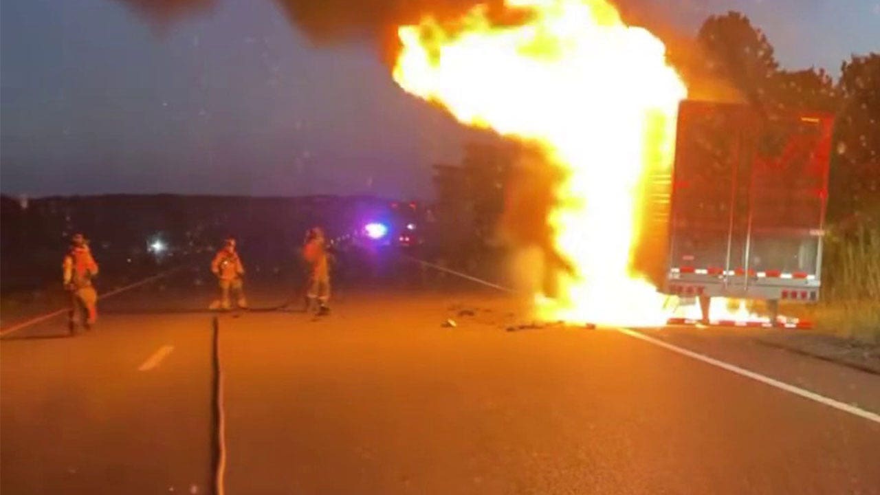 Vegan firefighter hoses down burning tractor-trailer carrying 40,000 pounds of ribeye steaks: ‘Total loss’