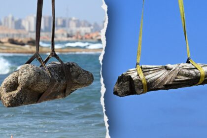 Ancient artifacts of sunken city likely destroyed by earthquake or tsunami plucked from seafloor