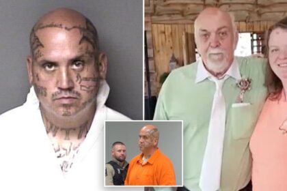 Tattooed maniac allegedly beat his father to death just days after being released from prison