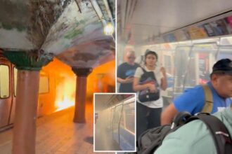 Raging fire under PATH train throws NYC rush hour into chaos as multiple lines suspended