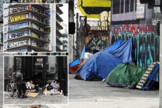 How downtown Los Angeles became a boarded-up ghost-town with hoards of drug-smoking vagrants and dozens of shuttered storefronts