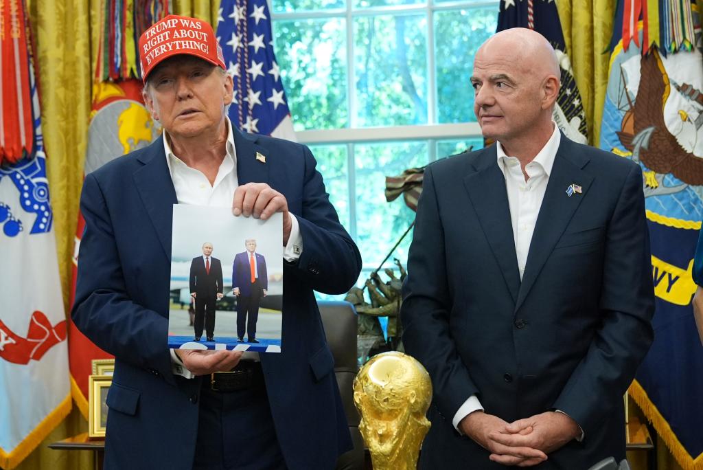 Trump shows off photo Putin mailed him from Alaska summit — but president warns ‘I better be very happy’ with peace talks after Russia’s Ukraine attacks