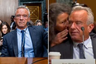 RFK Jr. rushes to mute microphone after aide appears to point out his huffing and heaving