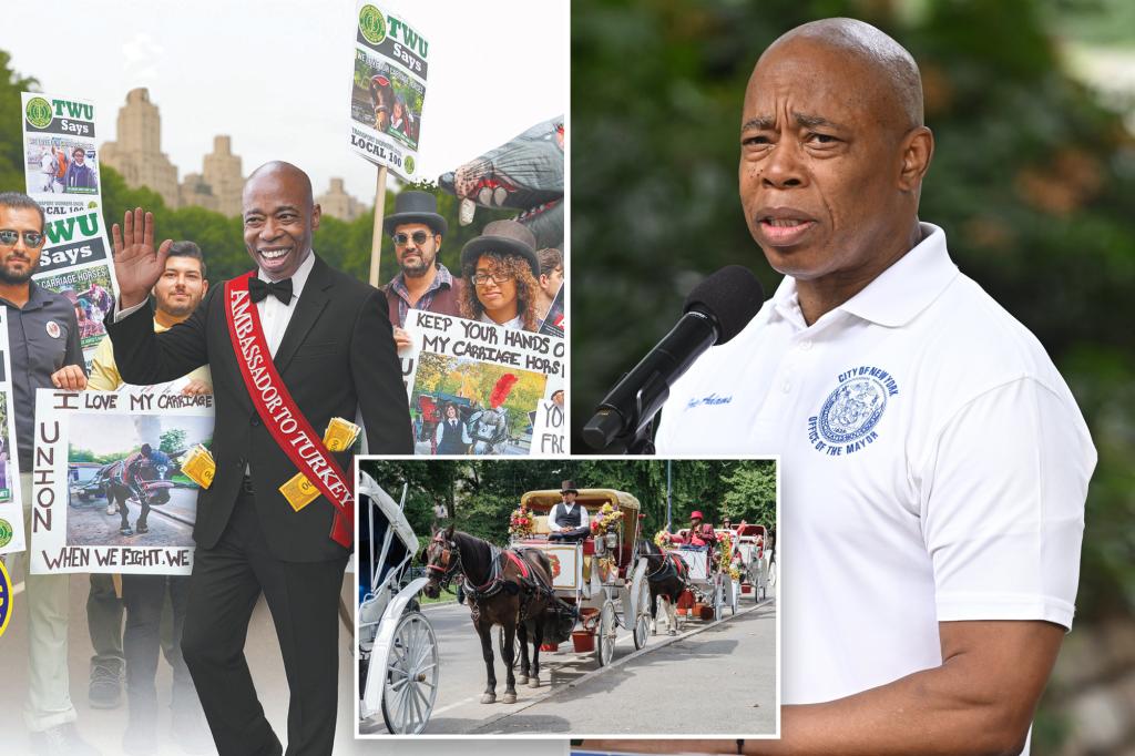 Union launches vicious M ad campaign against Eric Adams’ push for NYC horse carriage ban