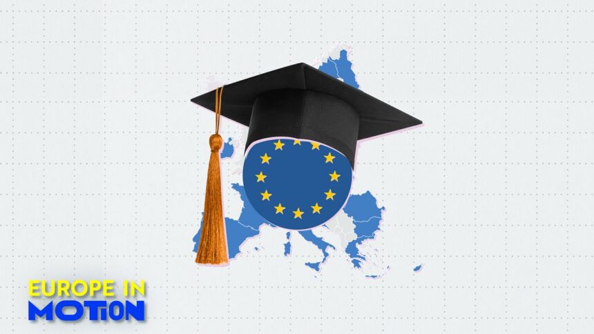 Where in the EU do most young adults have a university degree?