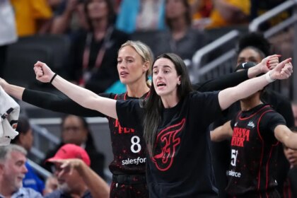 Caitlin Clark, Sophie Cunningham protest WNBA refs from sideline during Fever playoff game
