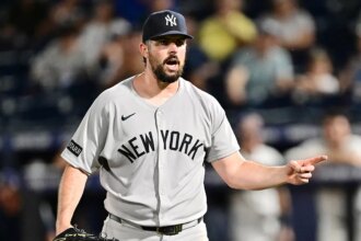 Yankees pitcher Carlos Rodón’s wife, Ashley, questions umpires after New York’s tense series win over Astros