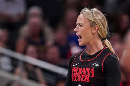 Sophie Cunningham confronted by police during Fever’s playoff win in Atlanta
