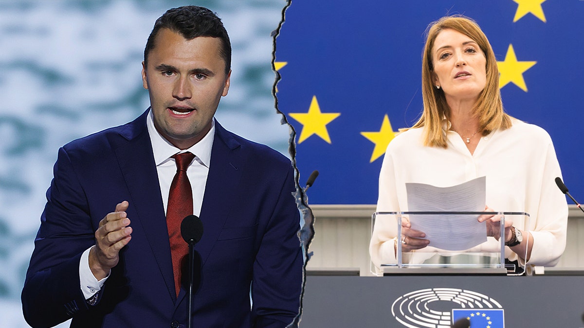 Charlie Kirk and Roberta Metsola