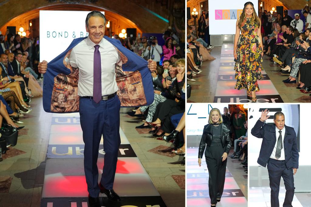 Ex-Govs Cuomo, Paterson and other politicians strut down runway in bipartisan NYFW show featuring local designers