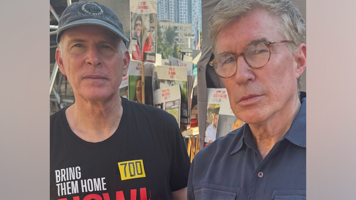 Gray Palkot with released hostage Keith Siegel in Tel Aviv September 2025 