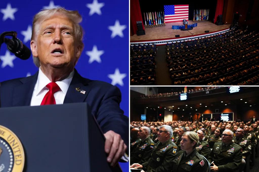 Trump threatens foes and ‘enemy from within’ while demanding Nobel Peace Prize in speech to generals