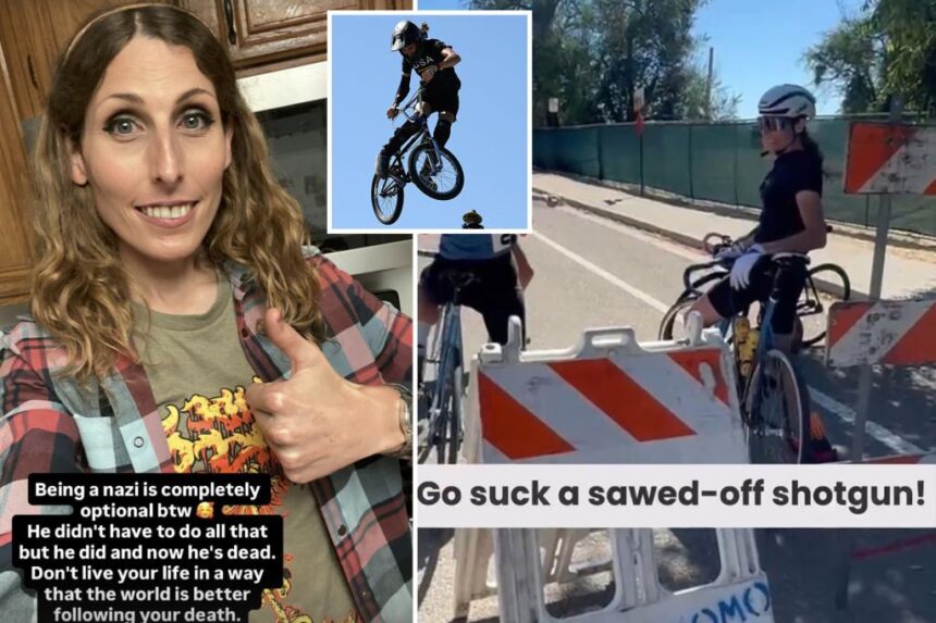First transgender US Olympian celebrated Charlie Kirk’s death — then allegedly told a protester to ‘go suck a sawn-off shotgun’