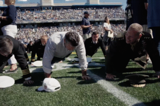 Hegseth helps set world record at Navy football game for most people doing pushups at the same time