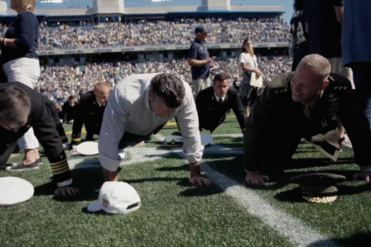 Hegseth helps set world record at Navy football game for most people doing pushups at the same time
