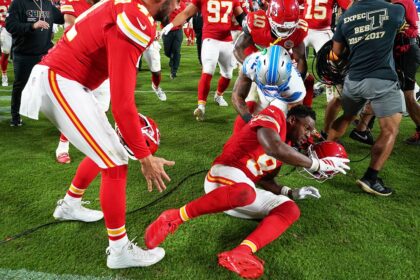 Lions’ Brian Branch snubs Patrick Mahomes after loss, sparks brawl with Chiefs wide receiver