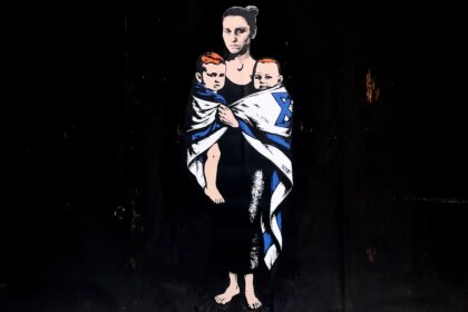 Hamas victim memorial featuring Shiri Bibas and sons targeted by vandals in Milan, Italy