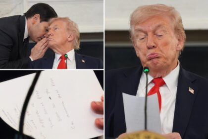 Photos show Marco Rubio’s urgent note to Trump before Mideast peace deal announcement