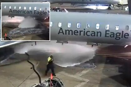 Wild video shows Texas airport worker lose control of fuel hose, spewing highly flammable liquid all over