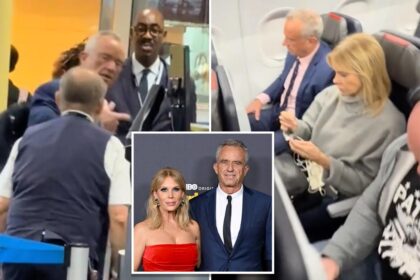 RFK Jr. and wife Cheryl Hines applauded online after being spotted in economy class on commercial flight