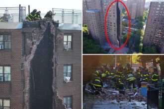 Huge chunk of Bronx building plummets to the street after gas explosion, miraculously not injuring anyone
