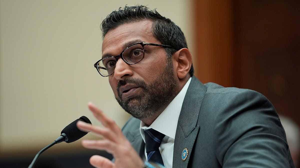 Kash Patel speaks at a hearing