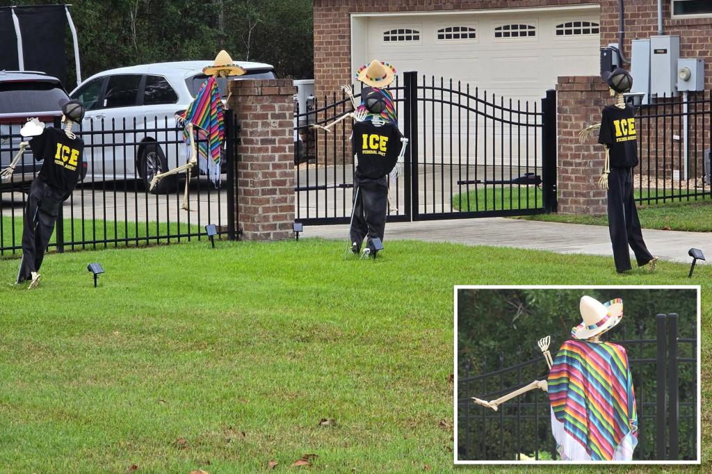 ICE-themed Halloween display in Alabama sheriff’s front yard stirs controversy — but his wife claims it was all her idea