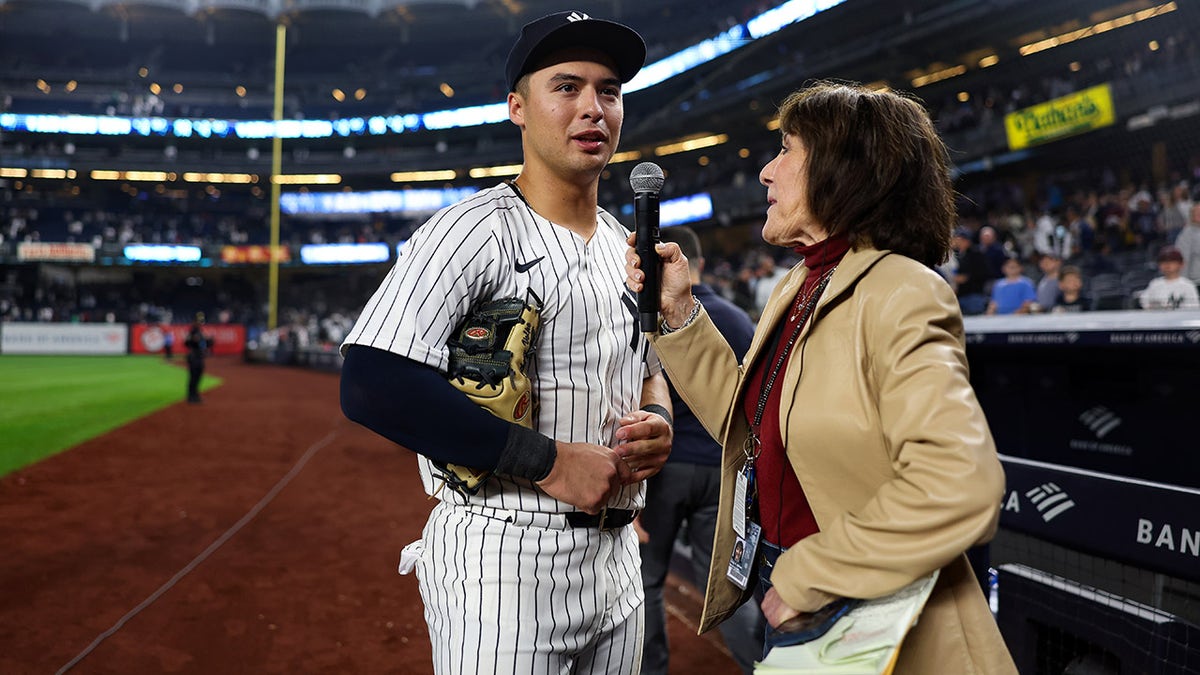 Anthony Volpe is interviewed