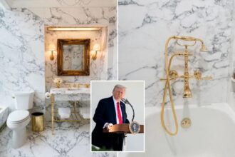 Trump unveils Lincoln Bathroom renovation — complete with gold accents: ‘Very appropriate’