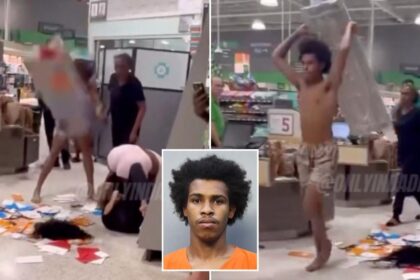 Shirtless Florida man strikes shoppers with metal shelf during brawl inside Publix supermarket
