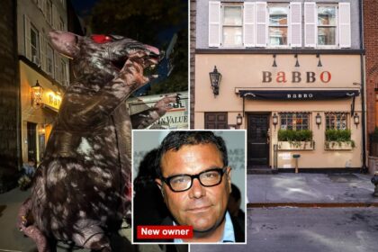 ‘Scabby the Rat’ mascot slashed outside reopening of iconic NYC eatery Babbo — sparking cops’ raid