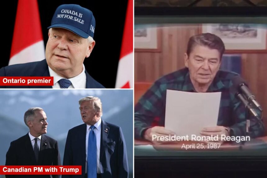 Ontario to pause anti-tariff Reagan ads after Trump calls off trade talks with Canada