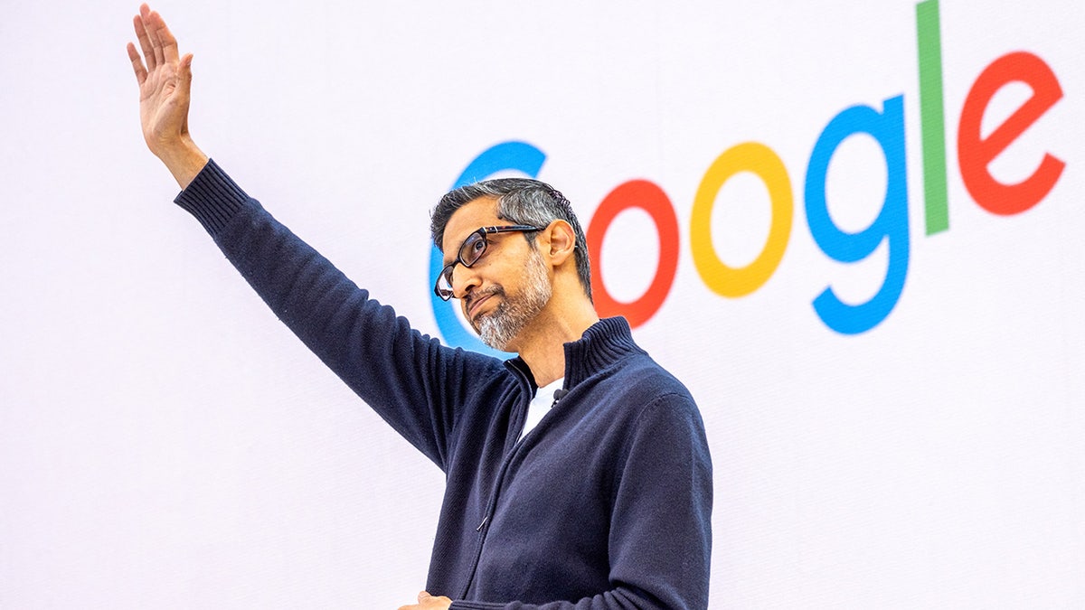 Sundar Pichai, Google logo split image