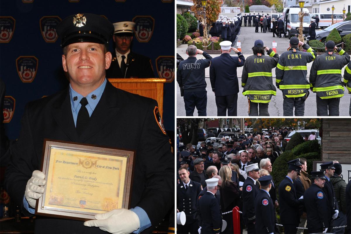 Touching tribute to fallen hero Bravest Patrick Brady as hundreds attend wake