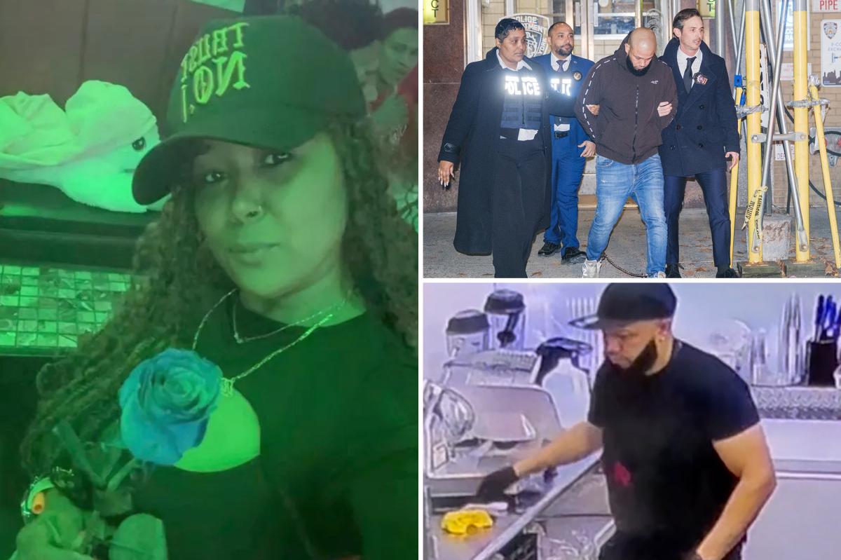 Brute accused of stabbing ex-girlfriend to death in jealous rage seen in chilling surveillance video hours before attack