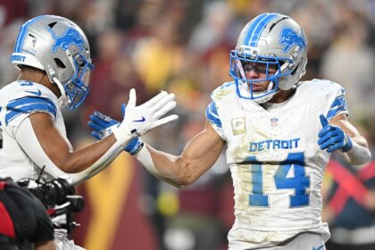 Lions’ Amon-Ra St Brown talks performing Trump dance after touchdown