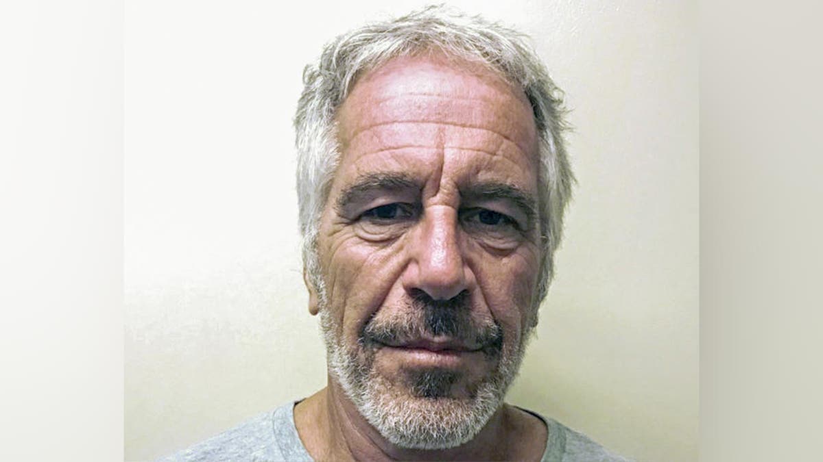 Mug shot of Jeffrey Epstein.