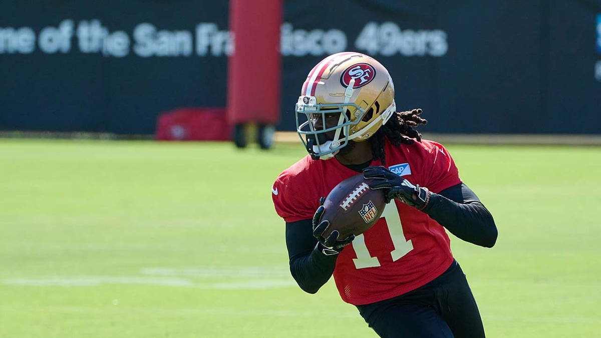 Brandon Aiyuk in training camp