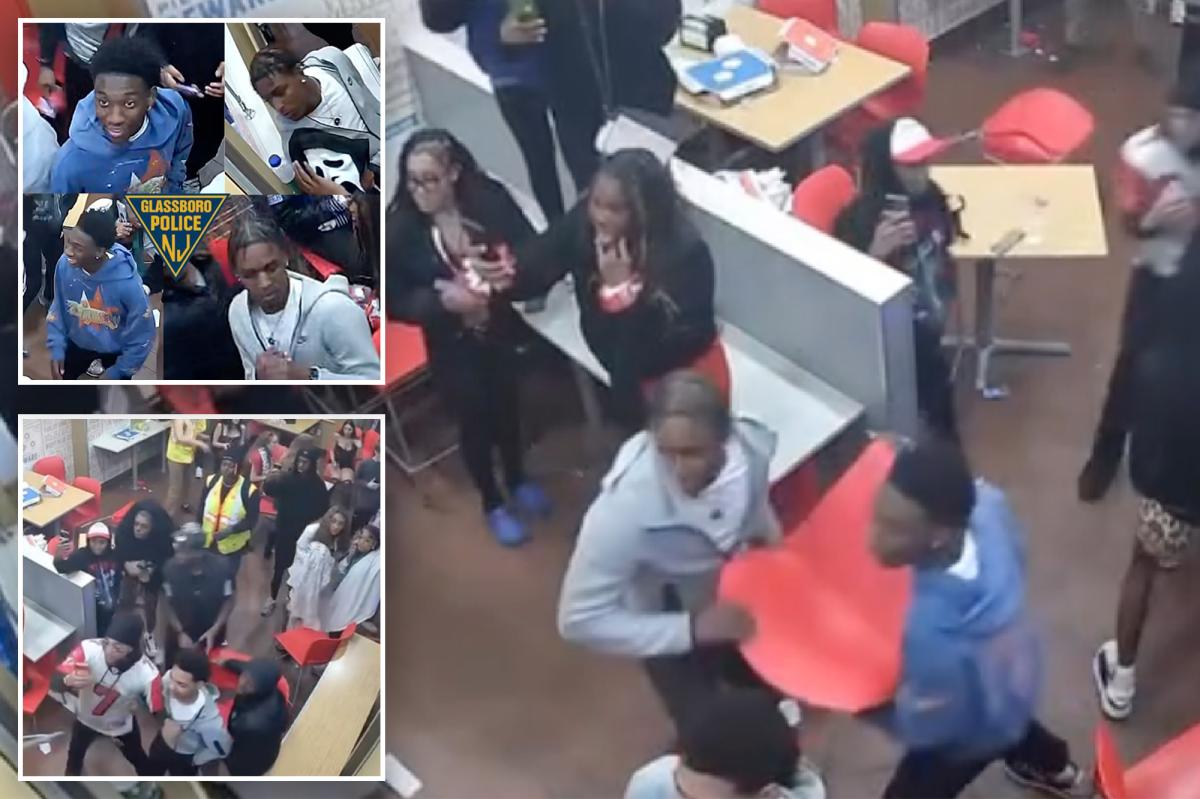 Violent brawl erupts in Domino’s as suspects hurl chair, strike officer’s head