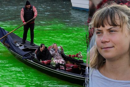Greta Thunberg fined, banned from Venice after Extinction Rebellion dyes Grand Canal green