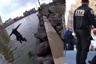 NYPD officer leaps into freezing river to save teenage girl from drowning