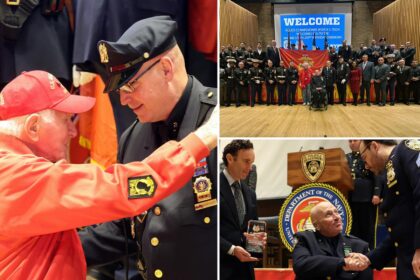 Hero cops who served as Marines honored in NYPD ceremony: ‘My whole life I’ve been in some sort of uniform’